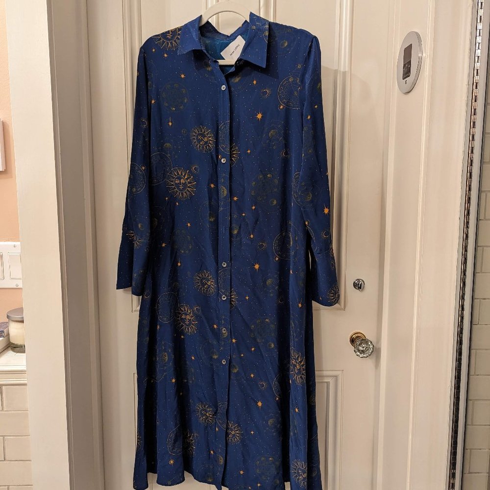 We Are Leone Celestial Silk Shirt Dress